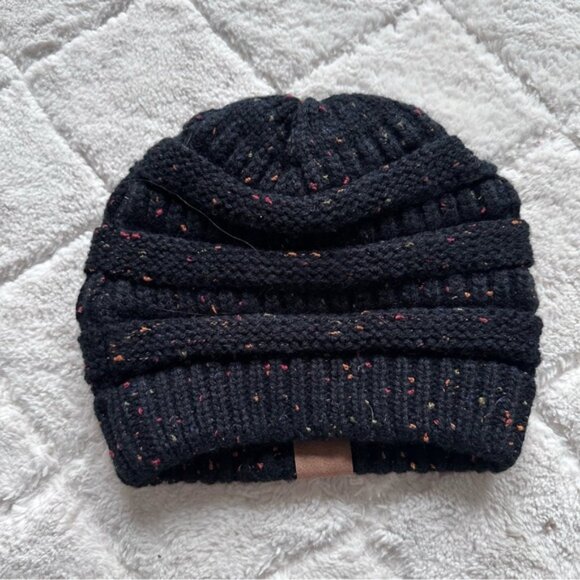 C.C. Boutique | Black Speckle Knit Beanie | One Size Adult - Picture 7 of 10
